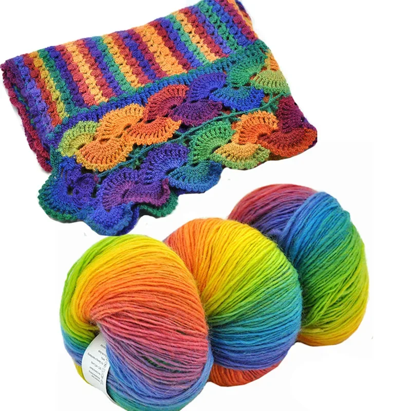 2-Piece Set of Rainbow Color Lana Cashmere Knitting Yarn | 50g | Yarn Casa