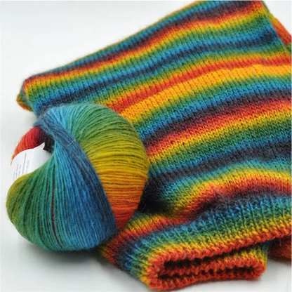 2-Piece Set of Rainbow Color Lana Cashmere Knitting Yarn | 50g | Yarn Casa