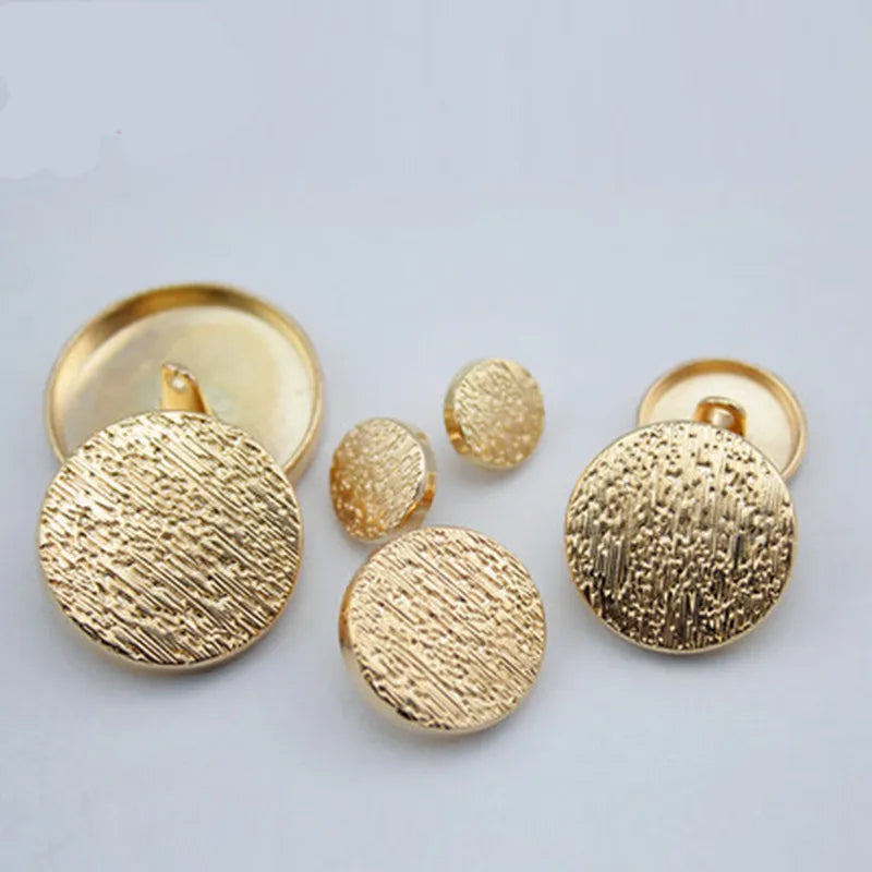 10-Piece Metal Golden Button Set for Coats & Clothing | Yarn Casa