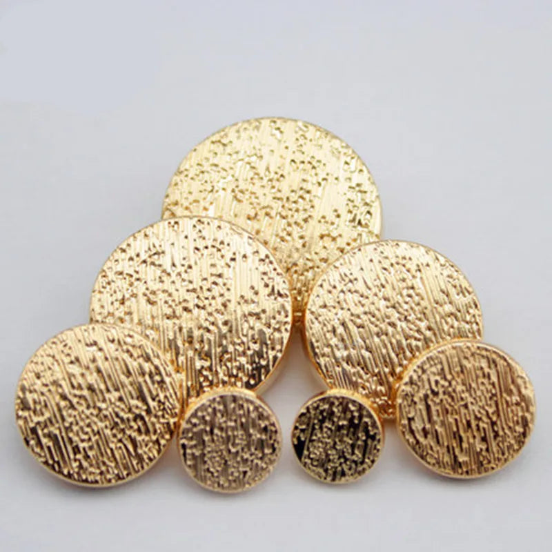 10-Piece Metal Golden Button Set for Coats & Clothing | Yarn Casa