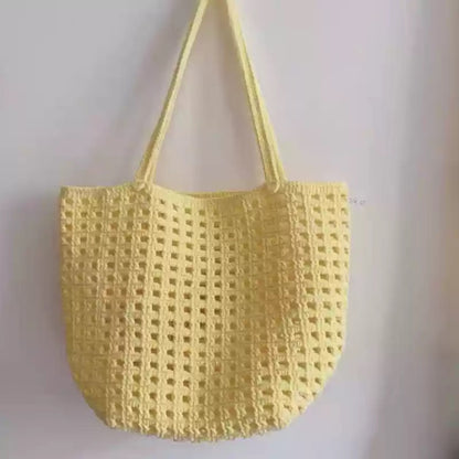 Woolen Waffle Patterned Hollow Mesh Shoulder Bag | DIY Material Kit | Finished Product | Yarn Casa