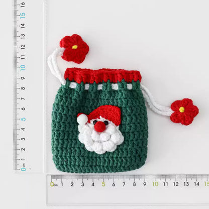 Christmas Crochet Woolen Purse | Elk and Tree and Santa | DIY Material Kit | Handmade Finished Product | Yarn Casa