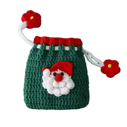 Christmas Crochet Woolen Purse | Elk and Tree and Santa | DIY Material Kit | Handmade Finished Product | Yarn Casa