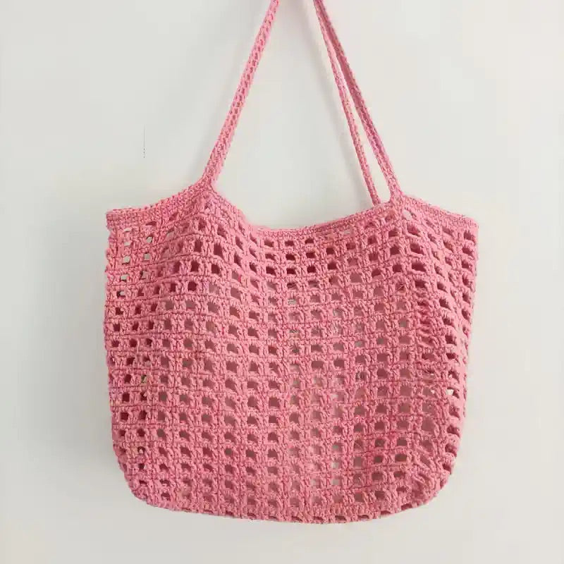 Woolen Waffle Patterned Hollow Mesh Shoulder Bag | DIY Material Kit | Finished Product | Yarn Casa