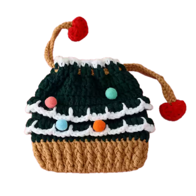 Christmas Crochet Woolen Purse | Elk and Tree and Santa | DIY Material Kit | Handmade Finished Product | Yarn Casa