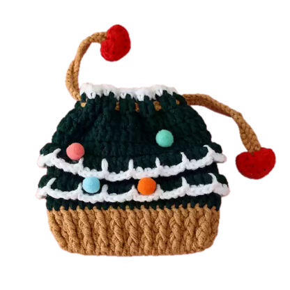 Christmas Crochet Woolen Purse | Elk and Tree and Santa | DIY Material Kit | Handmade Finished Product | Yarn Casa