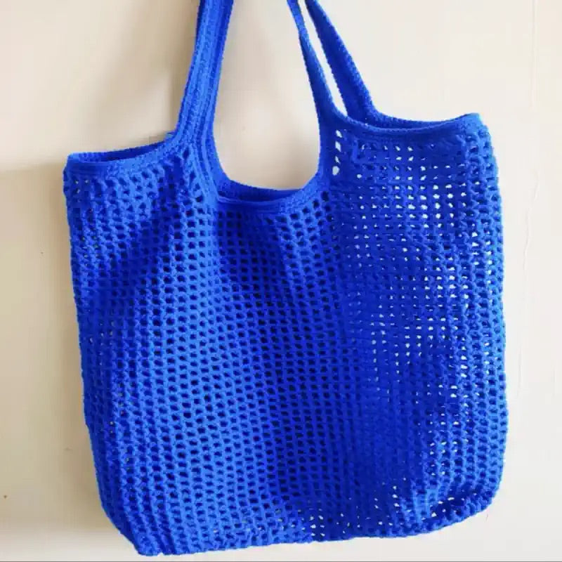 Woolen Waffle Patterned Hollow Mesh Shoulder Bag | DIY Material Kit | Finished Product | Yarn Casa