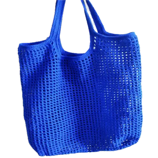 Woolen Waffle Patterned Hollow Mesh Shoulder Bag | DIY Material Kit | Finished Product | Yarn Casa