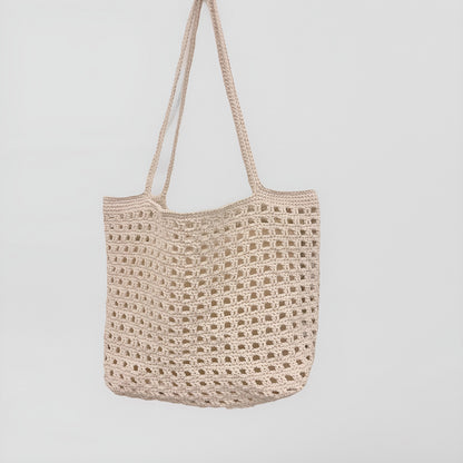 Woolen Waffle Patterned Hollow Mesh Shoulder Bag | DIY Material Kit | Finished Product | Yarn Casa