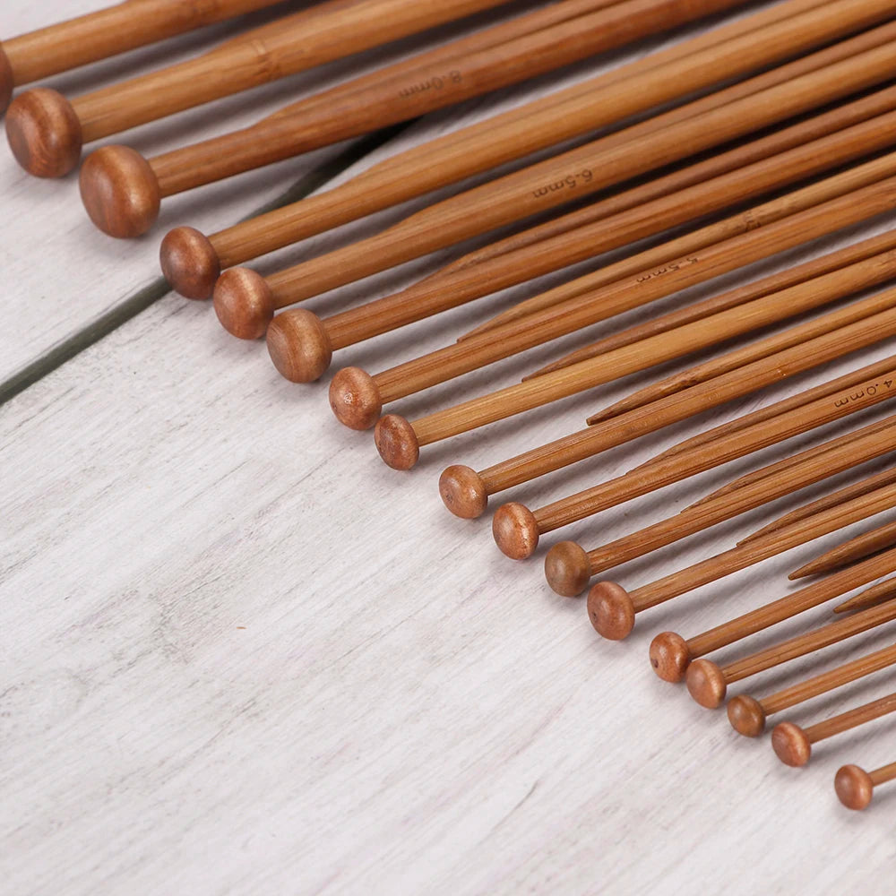 18 Pairs Bamboo Knitting Needle Set | 2-10mm | Yarn Casa