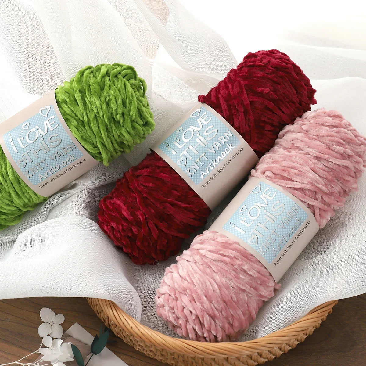 2-Piece Thick Polyester Velvet Knitting Yarn | 95g | Yarn Casa