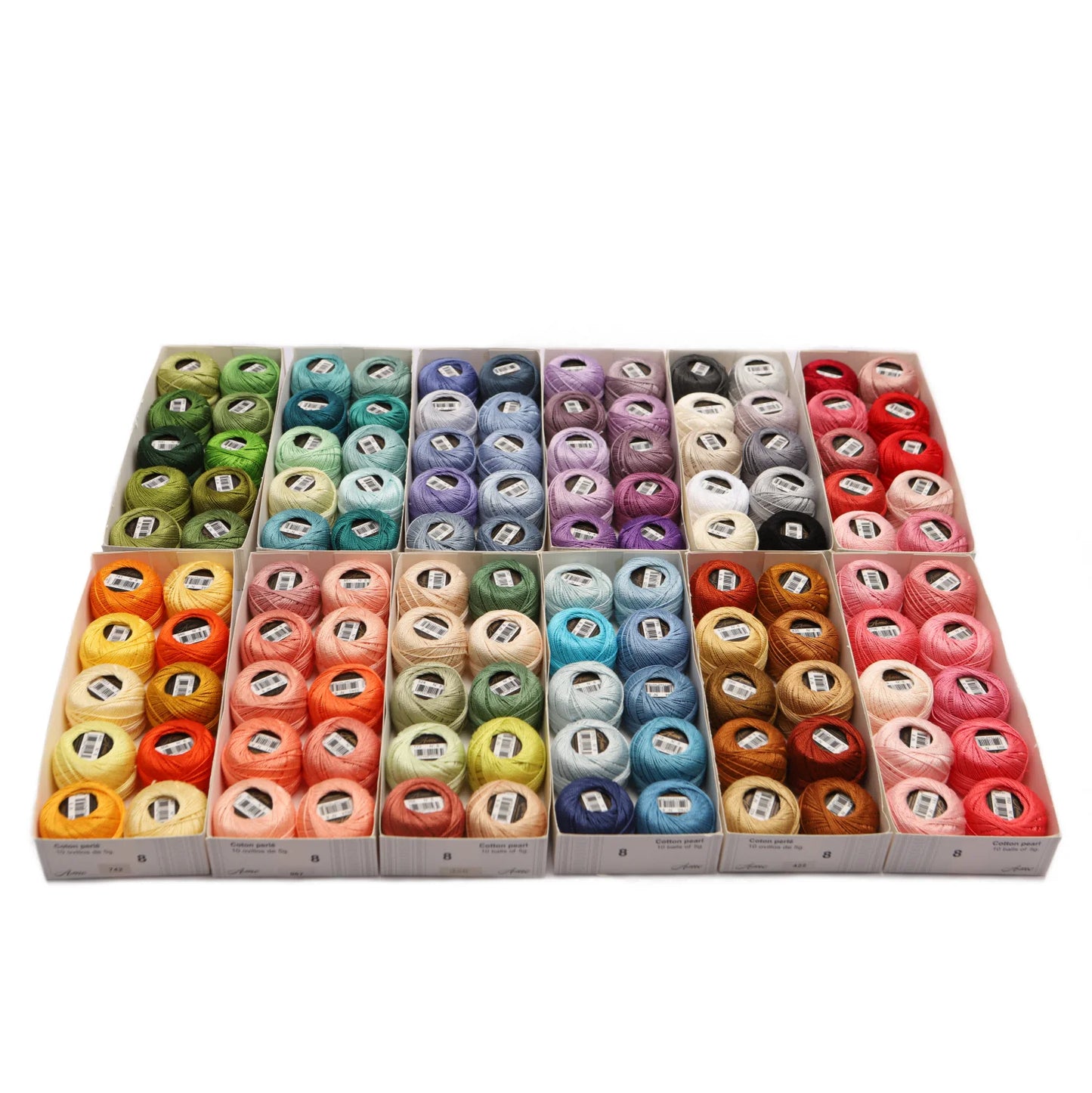 10-Color Set of Double Mercerized Long Staple Crochet Thread | Size 8 | Yarn Casa