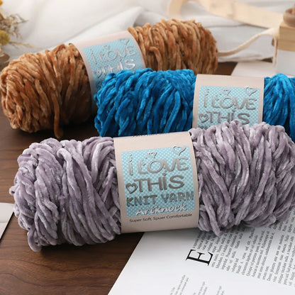 2-Piece Thick Polyester Velvet Knitting Yarn | 95g | Yarn Casa